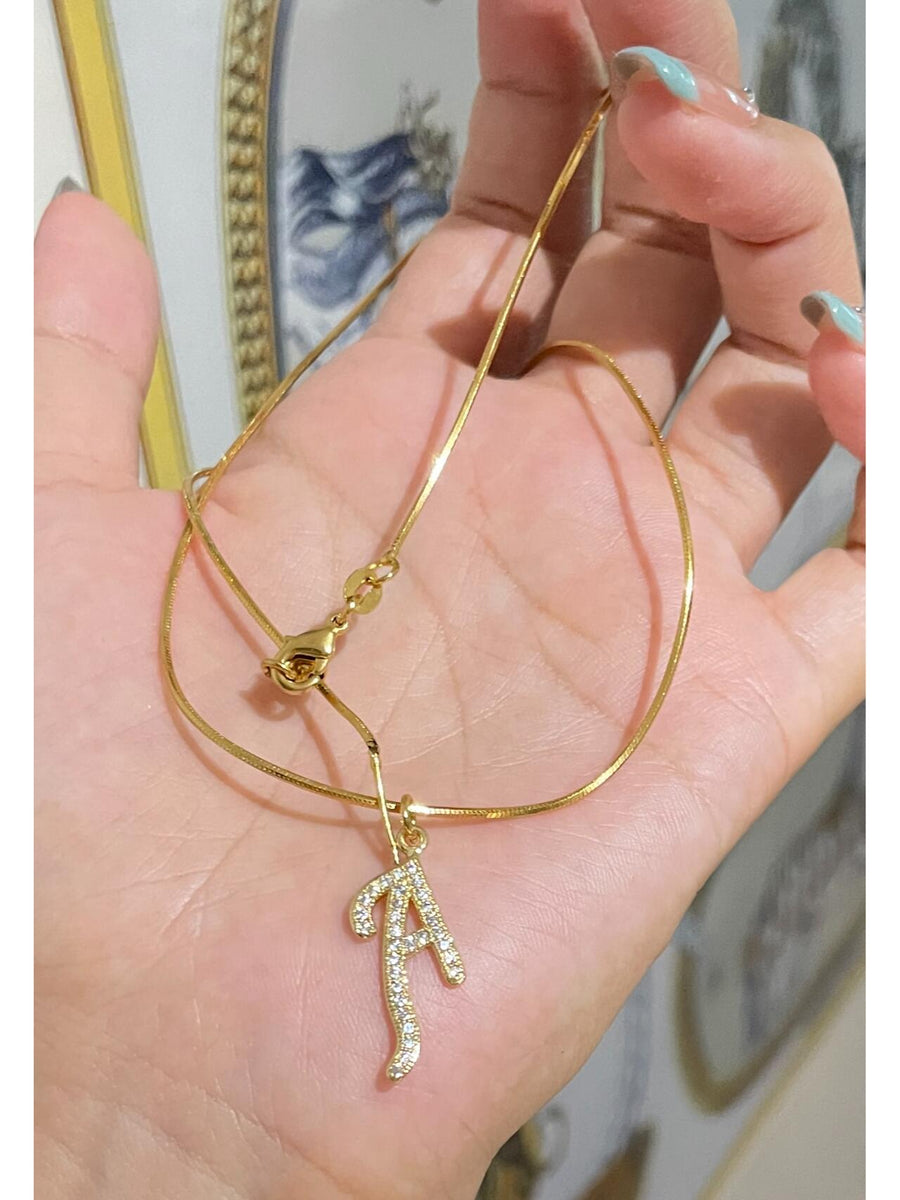 Friends Season Rachel name 26 letters initial vintage customized necklace - YUZENG-jewelrystore.com