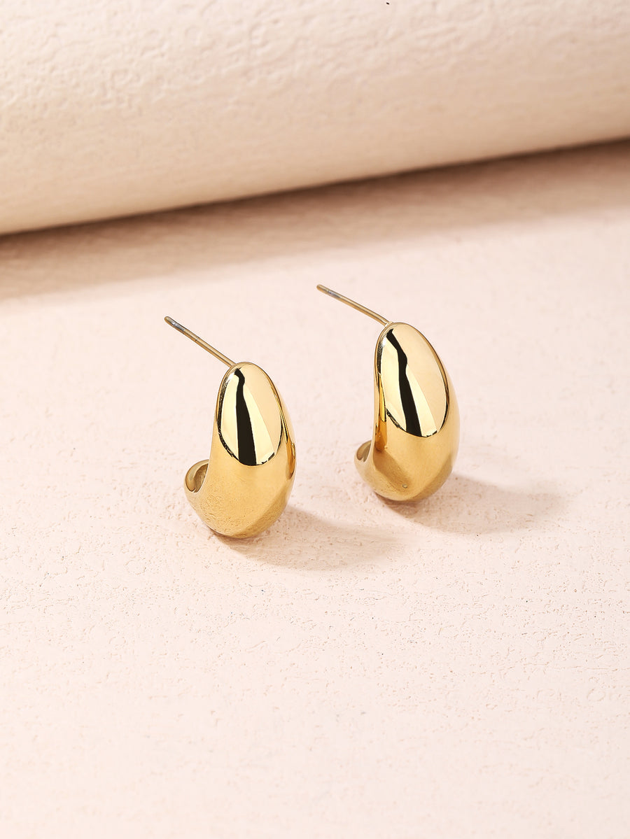 Fashion 18k Gold Plated Gold Drop Earrings,Stainless Steel Women's Earrings for Daily Wear