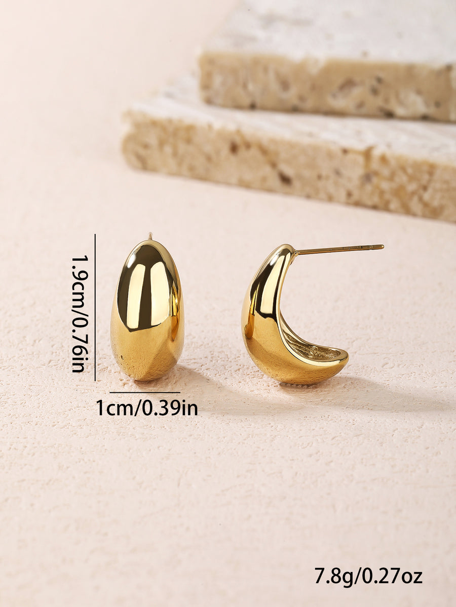 Fashion 18k Gold Plated Gold Drop Earrings,Stainless Steel Women's Earrings for Daily Wear