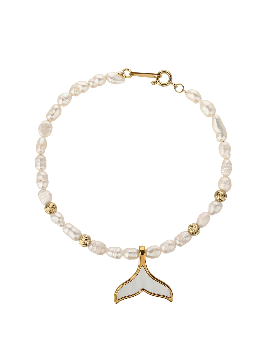 AAA Pearl Bracelet - Stainless Steel, Non-Tarnish Gold Bracelet for Women - Trendy and Dainty Pearl Jewelry,Gift for Your Best Friend