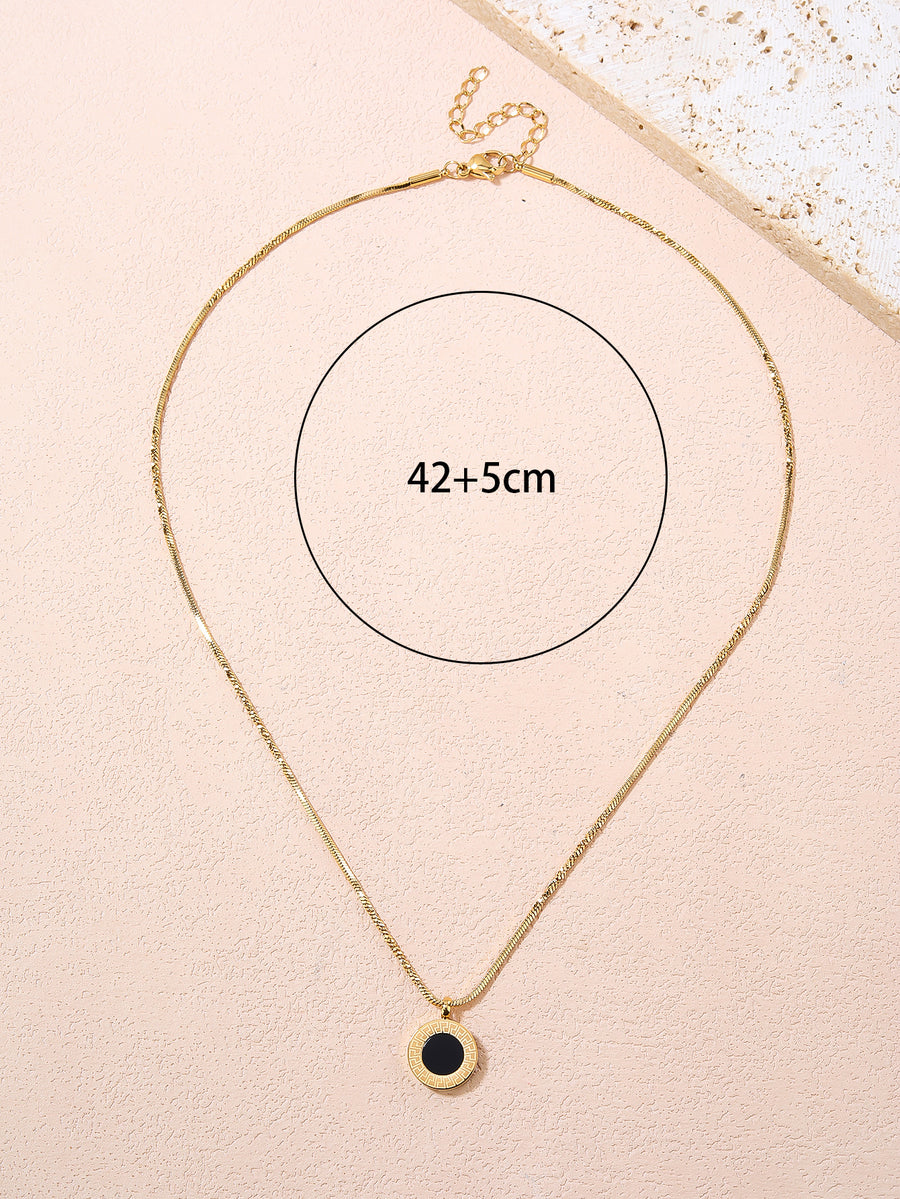 Stainless Steel Pendant Necklace for Women - Fashionable, Versatile, and Cute Letter Design with 18K Gold Plating - Perfect for Everyday Style!