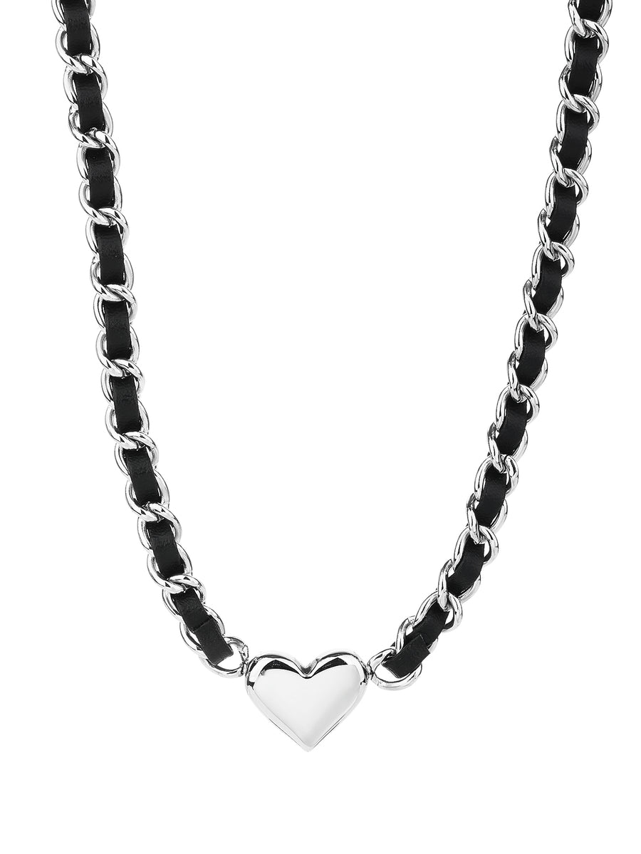 Stainless Steel Punk Heart Pendant Necklace Choker
