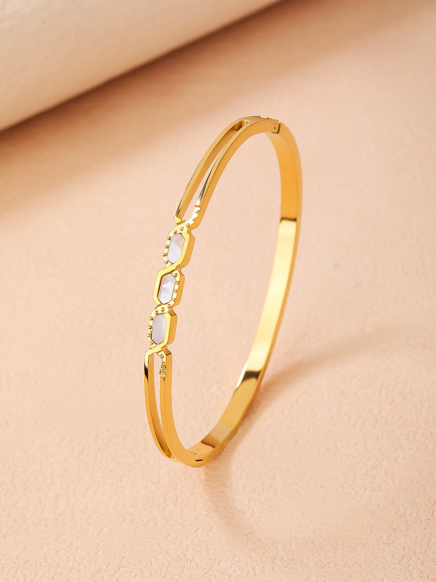 Bracelets for Women - 18k Gold bracelet - Love Bangle Bracelets, Non-Tarnish Gold Bangles, Stainless Steel Jewelry - Fashion Accessories for Women's Style